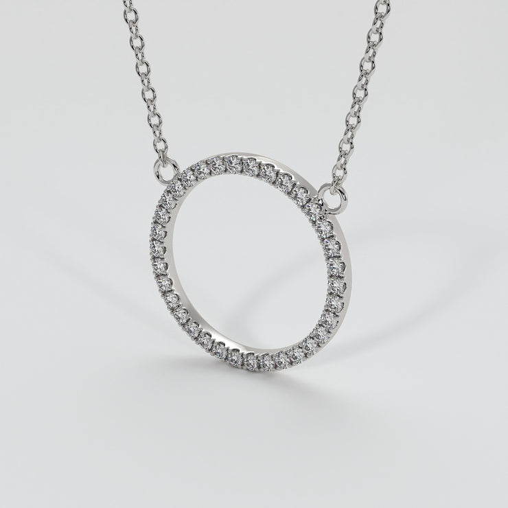 Diamond Circle Necklace In White Gold Designed by FANCI Bespoke Fine Jewellery