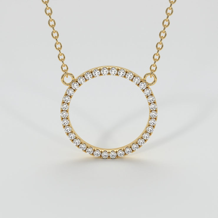 Diamond Circle Necklace In Yellow Gold Designed by FANCI Bespoke Fine Jewellery