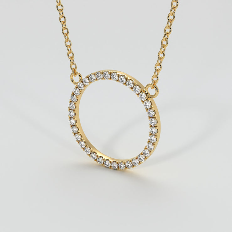 Diamond Circle Necklace In Yellow Gold Designed by FANCI Bespoke Fine Jewellery