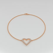 Diamond Heart Bracelet In Rose Gold Designed by FANCI Bespoke Fine Jewellery