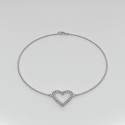 Diamond Heart Bracelet In White Gold Designed by FANCI Bespoke Fine Jewellery