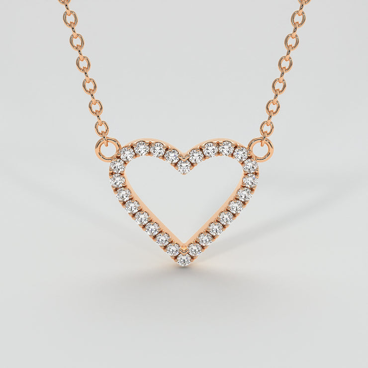 Diamond Heart Necklace In Rose Gold Designed by FANCI Bespoke Fine Jewellery