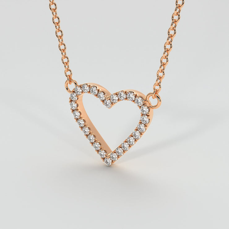 Diamond Heart Necklace In Rose Gold Designed by FANCI Bespoke Fine Jewellery