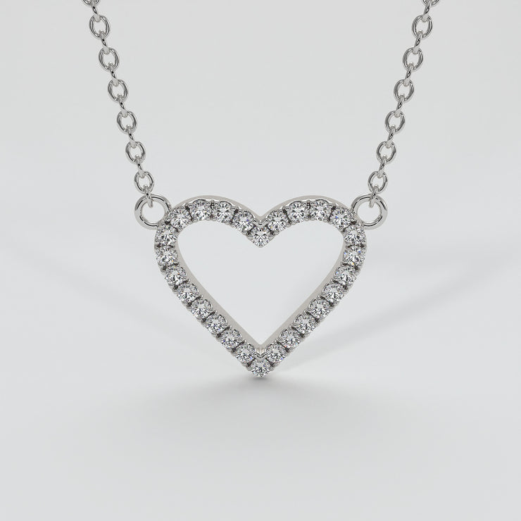Diamond Heart Necklace In White Gold Designed by FANCI Bespoke Fine Jewellery