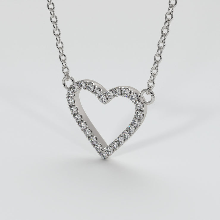 Diamond Heart Necklace In White Gold Designed by FANCI Bespoke Fine Jewellery