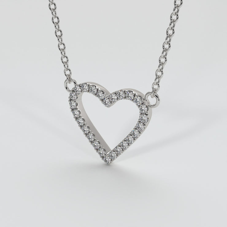 Diamond Heart Necklace In White Gold Designed by FANCI Bespoke Fine Jewellery