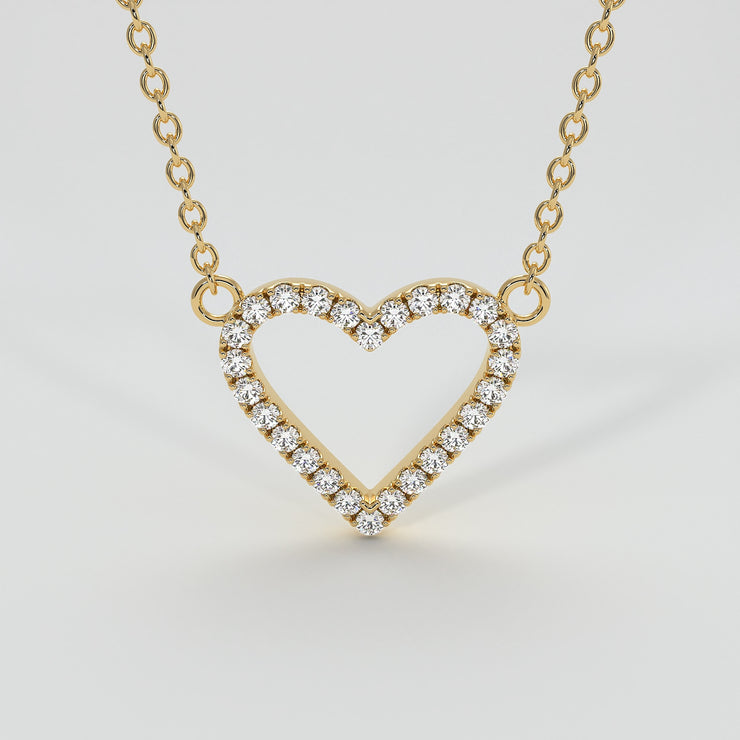 Diamond Heart Necklace In Yellow Gold Designed by FANCI Bespoke Fine Jewellery