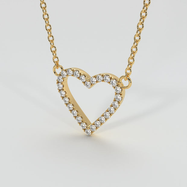 Diamond Heart Necklace In Yellow Gold Designed by FANCI Bespoke Fine Jewellery