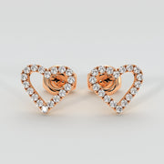 Diamond Heart Stud Earrings In Rose Gold Designed by FANCI Bespoke Fine Jewellery