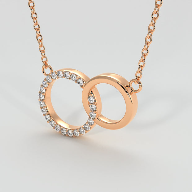 Diamond Interlocking Circles Necklace In Rose Gold Designed by FANCI Bespoke Fine Jewellery