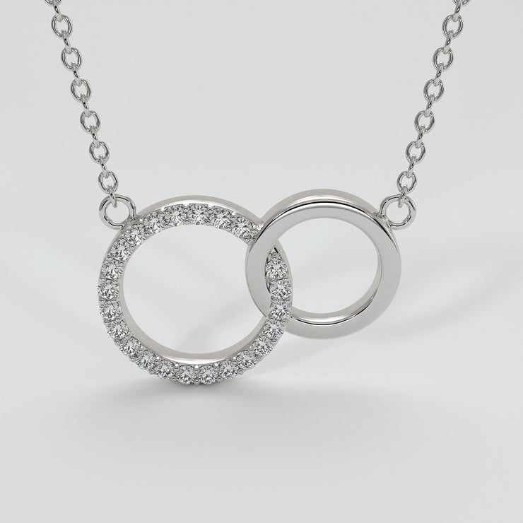 Diamond Interlocking Circles Necklace In White Gold Designed by FANCI Bespoke Fine Jewellery