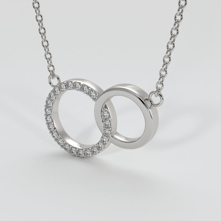 Diamond Interlocking Circles Necklace In White Gold Designed by FANCI Bespoke Fine Jewellery