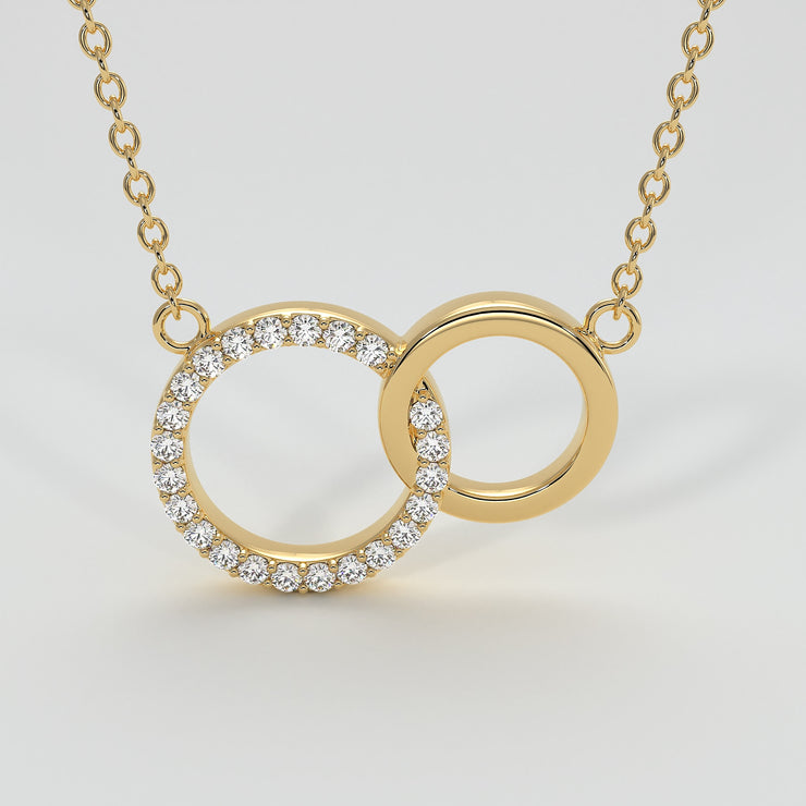 14KT Rose Gold Diamond Interlocking Circle Necklace - Necklaces - Shop by  Style (ships in 4-6 weeks) - SHOP