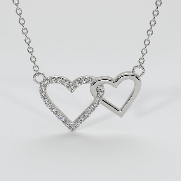 Diamond Interlocking Hearts Necklace In White Gold Designed by FANCI Bespoke Fine Jewellery