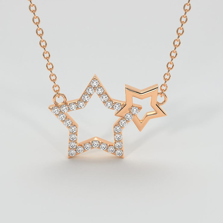 Diamond Interlocking Stars Necklace