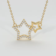 Diamond Interlocking Stars Necklace