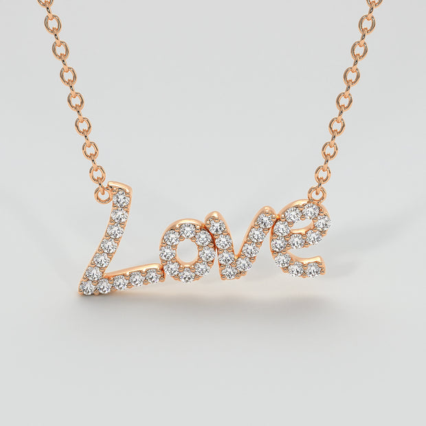 Diamond Love Necklace In Rose Gold Designed by FANCI Bespoke Fine Jewellery