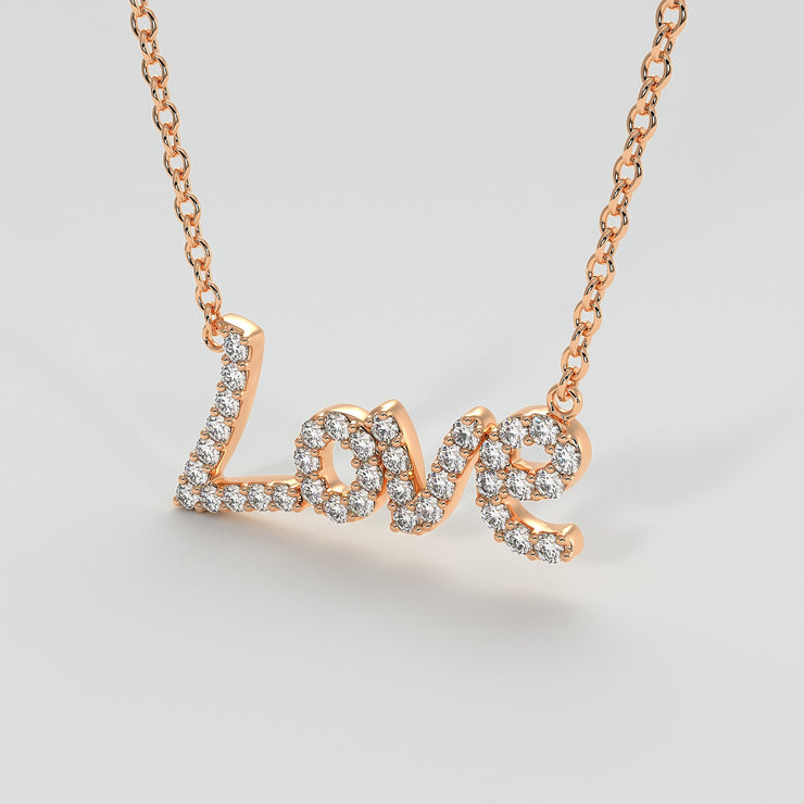 Diamond Love Necklace In Rose Gold Designed by FANCI Bespoke Fine Jewellery