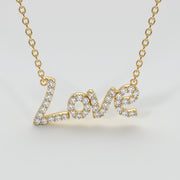 Diamond Love Necklace In Yellow Gold Designed by FANCI Bespoke Fine Jewellery