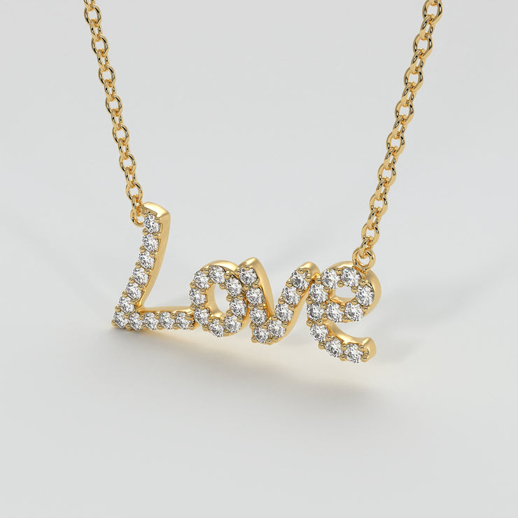 Diamond Love Necklace In Yellow Gold Designed by FANCI Bespoke Fine Jewellery
