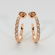 Diamond Petal Earrings In Rose Gold Designed by FANCI Bespoke Fine Jewellery