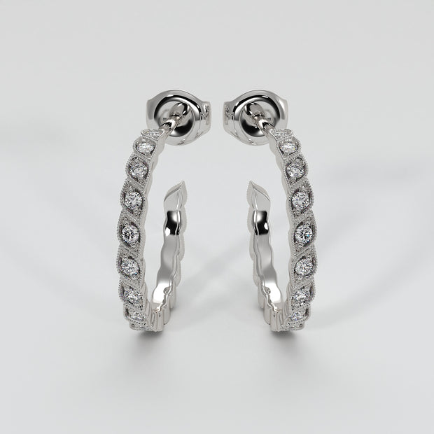 Diamond Petal Earrings In White Gold Designed by FANCI Bespoke Fine Jewellery