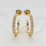 Diamond Petal Earrings In Yellow Gold Designed by FANCI Bespoke Fine Jewellery