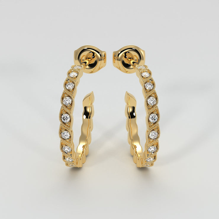 Diamond Petal Earrings In Yellow Gold Designed by FANCI Bespoke Fine Jewellery