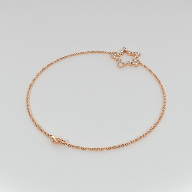 Diamond Star Bracelet In Rose Gold Designed by FANCI Bespoke Fine Jewellery