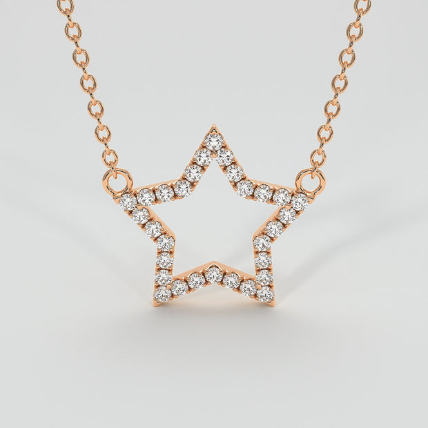 Diamond Star Necklace In Rose Gold Designed by FANCI Bespoke Fine Jewellery