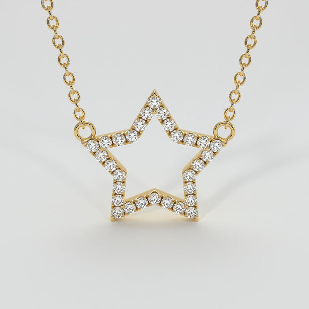 Diamond Star Necklace In Yellow Gold Designed by FANCI Bespoke Fine Jewellery