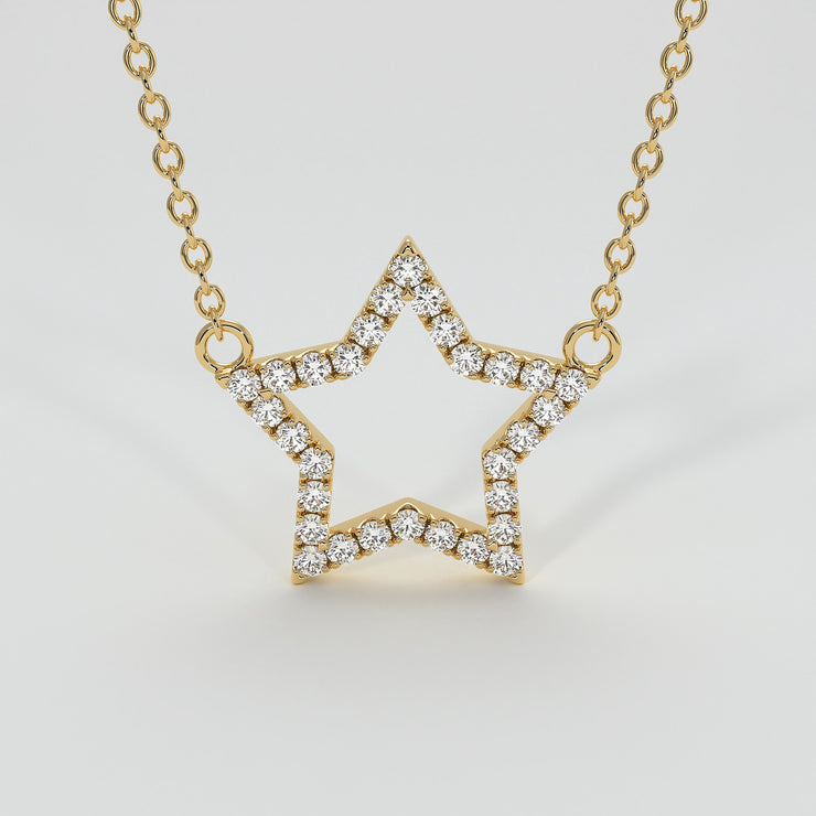 Diamond Star Necklace In Yellow Gold Designed by FANCI Bespoke Fine Jewellery