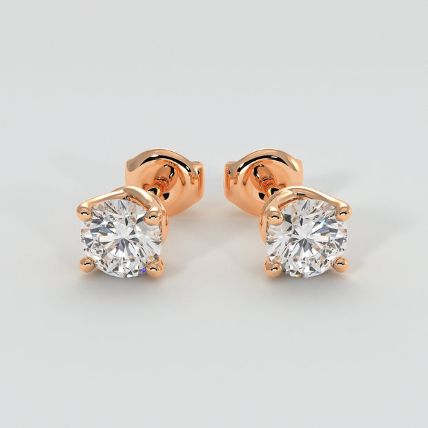 Diamond Stud Earrings In Rose Gold Designed by FANCI Bespoke Fine Jewellery