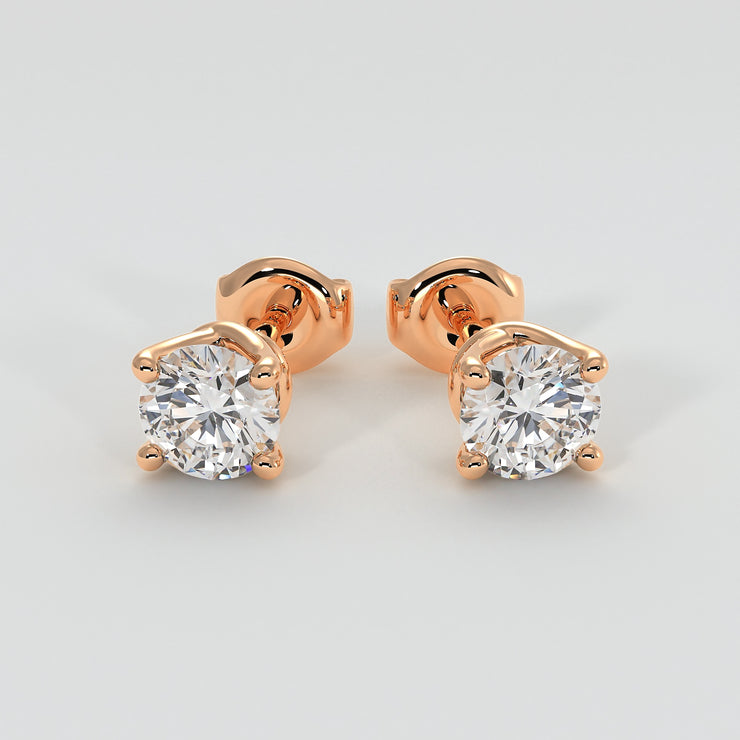 Diamond Stud Earrings In Rose Gold Designed by FANCI Bespoke Fine Jewellery