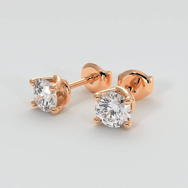 Diamond Stud Earrings In Rose Gold Designed by FANCI Bespoke Fine Jewellery