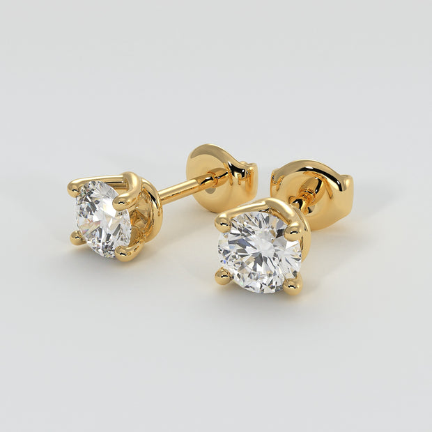 Diamond Stud Earrings In Yellow Gold Designed by FANCI Bespoke Fine Jewellery
