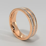 Double Row Channel Set Diamond Ring In Rose Gold Designed by FANCI Bespoke Fine Jewellery