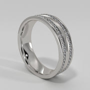 Double Row Channel Set Diamond Ring In White Gold Designed by FANCI Bespoke Fine Jewellery