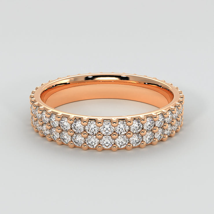 Double Row Claw Set Diamond Eternity Ring In Rose Gold Designed by FANCI Bespoke Fine Jewellery