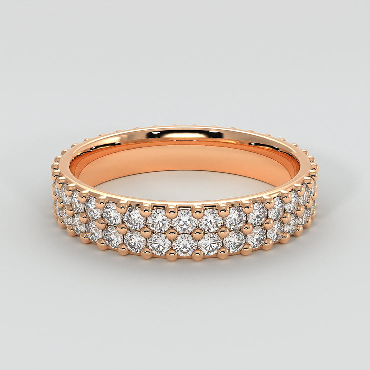 Double Row Claw Set Diamond Eternity Ring