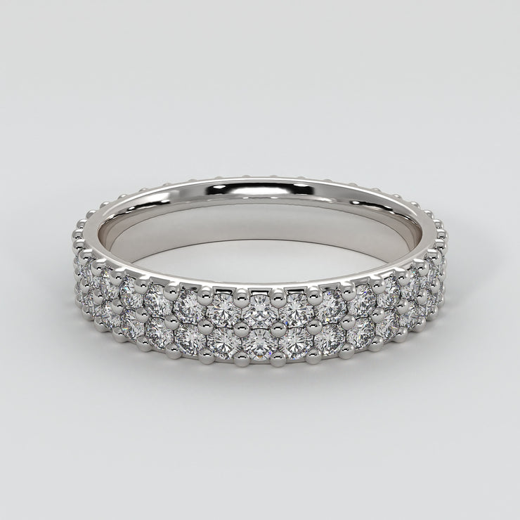 Double Row Claw Set Diamond Eternity Ring