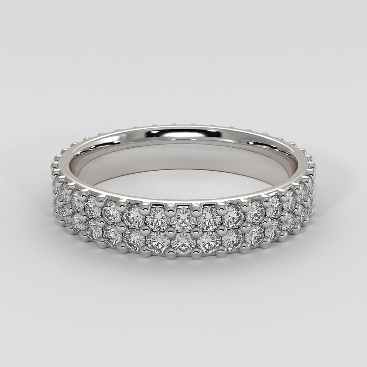 Double Row Claw Set Diamond Eternity Ring In Rose White Designed by FANCI Bespoke Fine Jewellery