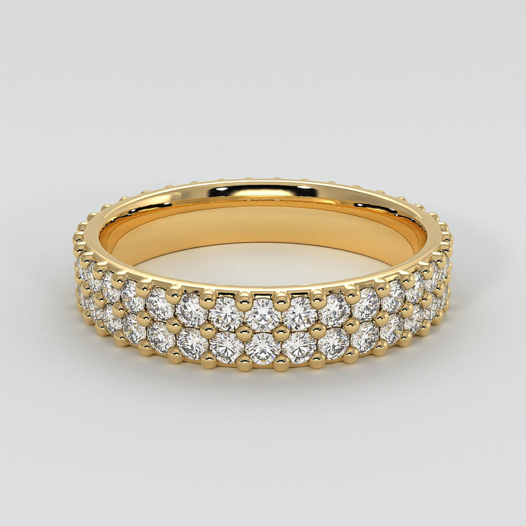 Double Row Claw Set Diamond Eternity Ring In Rose Yellow Designed by FANCI Bespoke Fine Jewellery