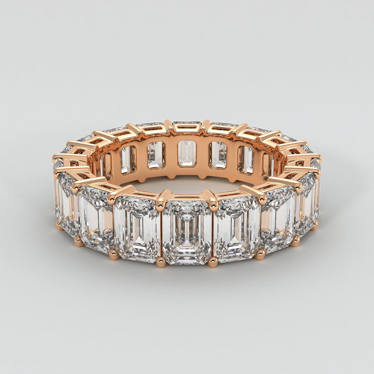 Emerald Cut Diamond Eternity Ring In Rose Gold Designed by FANCI Bespoke Fine Jewellery