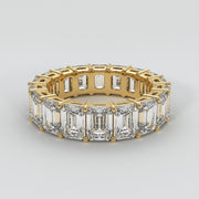 Emerald Cut Diamond Eternity Ring In Yellow Gold Designed by FANCI Bespoke Fine Jewellery