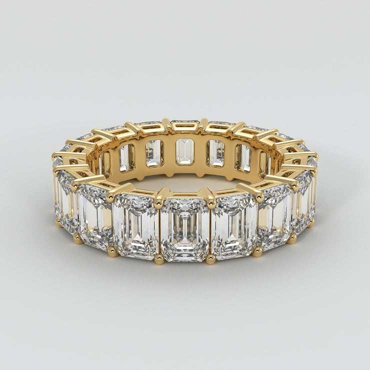 Emerald Cut Diamond Eternity Ring In Yellow Gold Designed by FANCI Bespoke Fine Jewellery