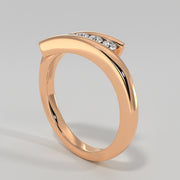 Five Diamond Engagement Ring In Rose Gold Designed by FANCI Bespoke Fine Jewellery