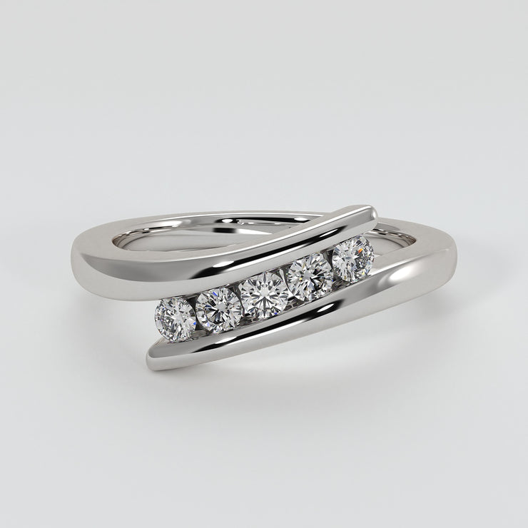 Five Diamond Engagement Ring In White Gold Designed by FANCI Bespoke Fine Jewellery