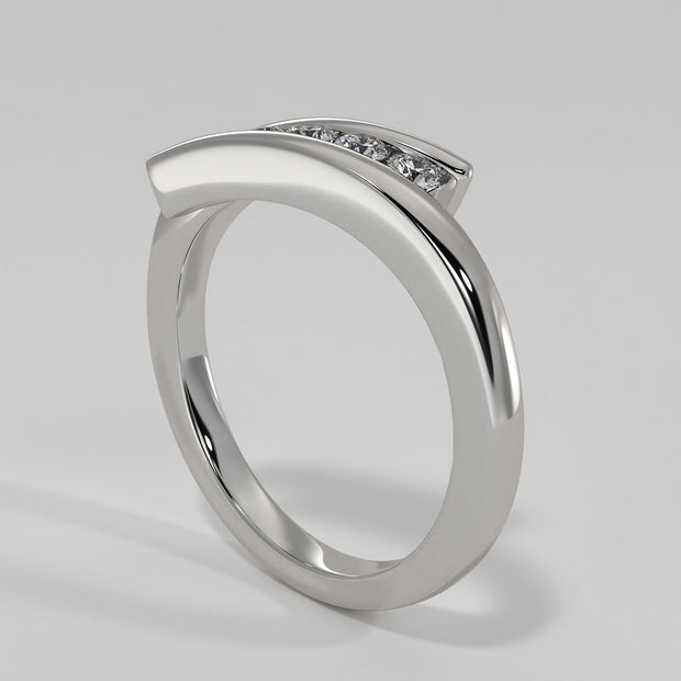 Five Diamond Engagement Ring In White Gold Designed by FANCI Bespoke Fine Jewellery