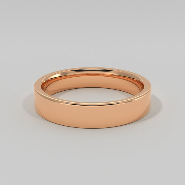 Flat Court Medium Width Wedding Band In Rose Gold Designed by FANCI Bespoke Fine Jewellery